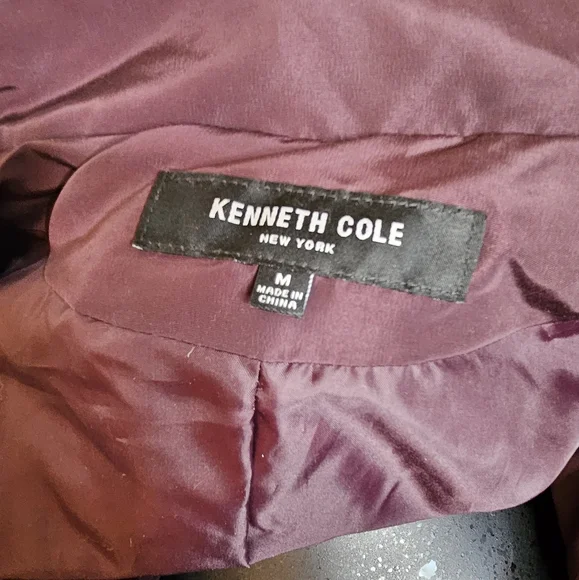 Kenneth Cole Plum Purple Feather Down Mid Trench Coat Jacket Parka Sz.M - Picture 4 of 9